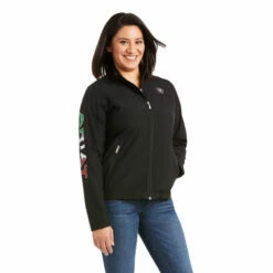 Ladies Ariat Classic Team MEXICO Softshell Water Resistant Jacket - 10031424/10039460 -cowboy clothing shop 10031428 back