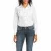 Ariat Ladies REAL Infamous Long Sleeve Shirt White - 10035256