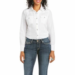 Ariat Ladies REAL Infamous Long Sleeve Shirt White - 10035256