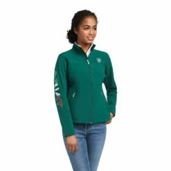 Ladies Ariat Classic Team MEXICO Softshell Water Resistant Jacket - 10031424/10039460 -cowboy clothing shop 10039460 front