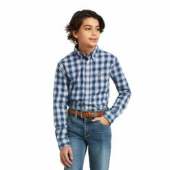 Kids Ariat Pro Taj Classic Fit Long Sleeve Shirt - 10039515 -cowboy clothing shop 10039515 front