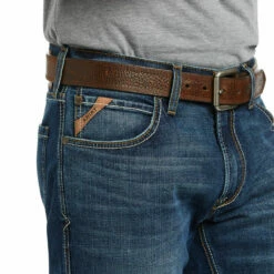 Men's Ariat M5 Straight Stretch Madera Stackable Straight Leg Jean In Heath - 10040124 -cowboy clothing shop 10040124 01