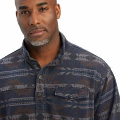 Men's Ariat Printed Overdyed Washed Sweater - 10041691 5 Men's Ariat Printed Overdyed Washed Sweater - 10041691 -cowboy clothing shop 10041691 01