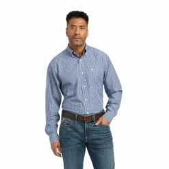 Men's Ariat Wrinkle Free Ellison Fitted Shirt - 10042283 -cowboy clothing shop 10042283 front