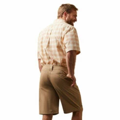 Men's Ariat Pro Series Koa Classic Fit Short Sleeve Shirt - 10043641 -cowboy clothing shop 10043641 back