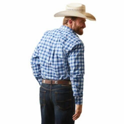 Men's Ariat Pro Series Lex Fitted Shirt - 10043800 -cowboy clothing shop 10043800 back