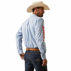 Men's Ariat Pro Series Team Hylton Fitted Long Sleeve Shirt - 10043875 -cowboy clothing shop 10043875 back