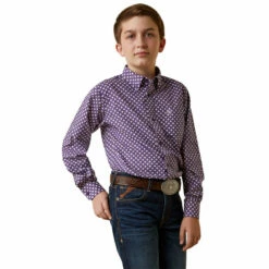 Boys Ariat Misael Classic Fit Shirt - 10044922 -cowboy clothing shop 10044922 front