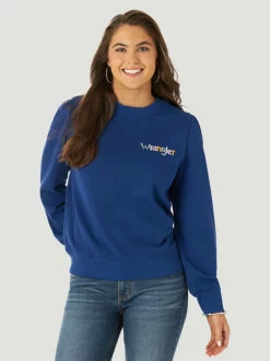 Ladies Wrangler Retro Puff Sleeve Logo Pullover - 112317724
