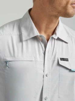 Men's Wrangler ATG Asymmetric Zip Pocket Shirt -cowboy clothing shop 112333905 ALT5