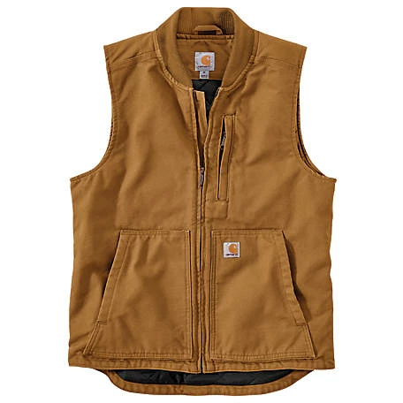 Men's Carhartt Loose Fit Washed Duck Insulated Rib Collar Vest - 104395 -cowboy clothing shop 1518516