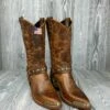 Women's Sage 11" Tan Distressed Cowhide With Ankle Bracelet - 4528