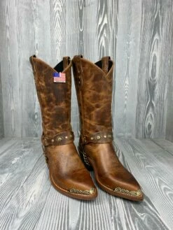 Women's Sage 11" Tan Distressed Cowhide With Ankle Bracelet - 4528