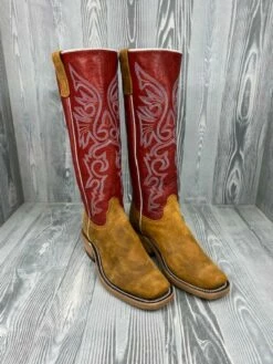 Men's Olathe Waxy Kudu With 15" Deep Red Navajo Bison Tops