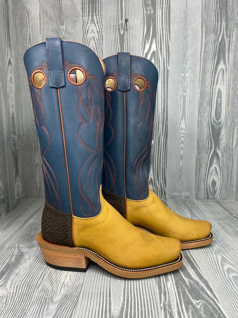 Men's Olathe Tall Top Rust Crazy Horse With 15" Navy Waxy Kansas Tops 2 Men's Olathe Tall Top Rust Crazy Horse With 15" Navy Waxy Kansas Tops - Image 2