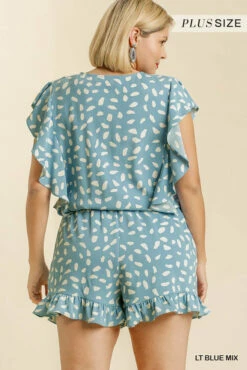 Ladies Plus Umgee Dalmation Print Romper -cowboy clothing shop 35574 2