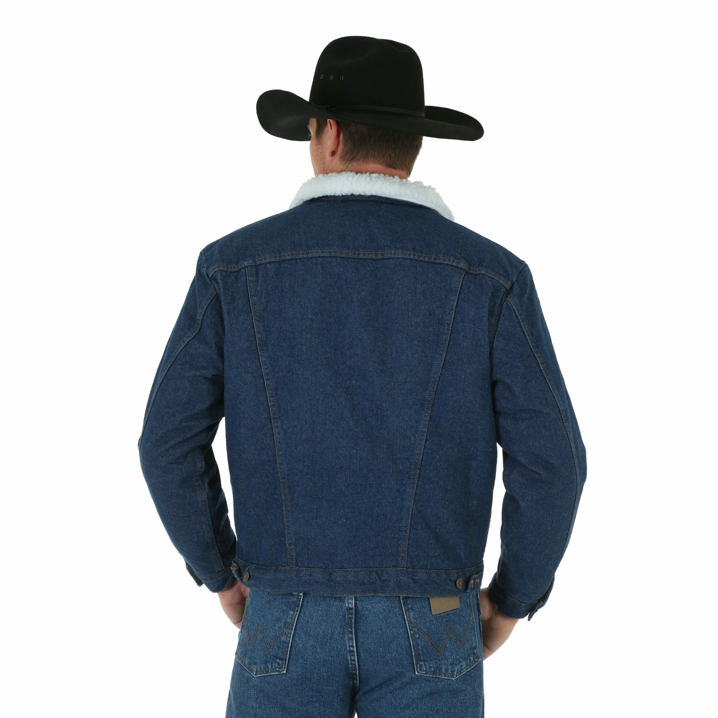 Men's Wrangler Western Sherpa Lined Denim Jacket - 74255PW 2 Men's Wrangler Western Sherpa Lined Denim Jacket - 74255PW - Image 2