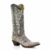 Ladies Corral Brown Crater Bone Embroidery Boot - A1094