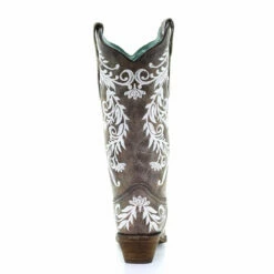 Ladies Corral Brown/White Embroidery Glow Collection - A3753 -cowboy clothing shop A3753D 2000x 81fb03ea 1507 423f 87f8 8378d2423407