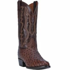 Men's Dan Post Brass Full Quill Ostrich Cowboy Boot - DP3016