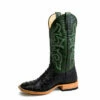 Men's Horse Power Black Full Quill Ostrich With 13" Emerald Explosion Tops - HP8004