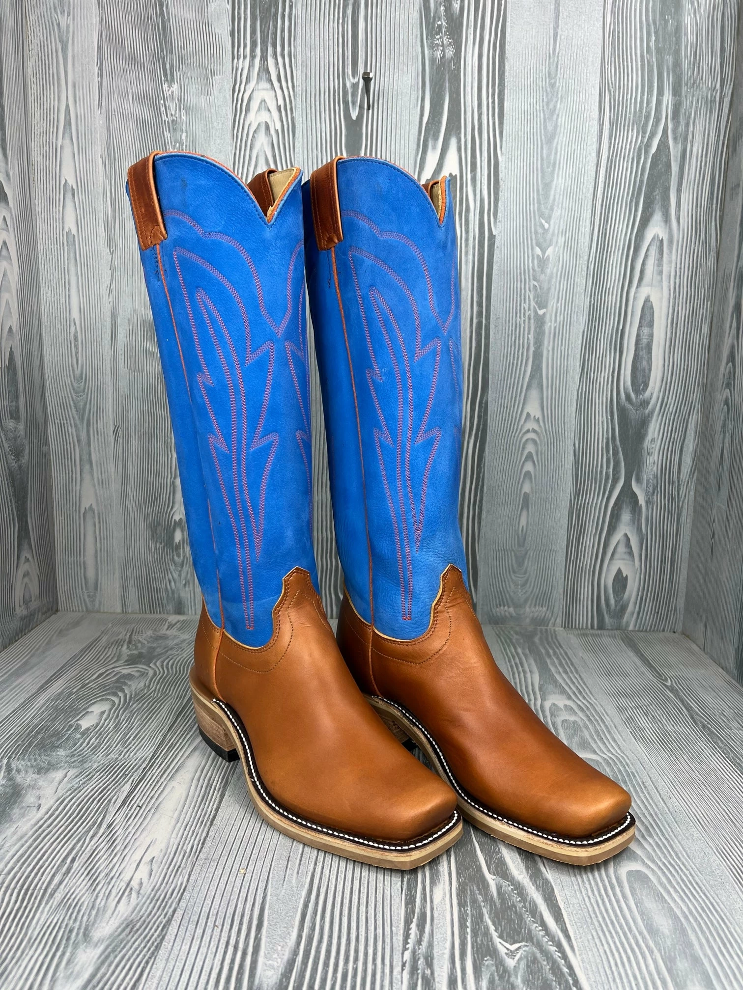 Men's Olathe Tan Orly With 16" Buffed Blue Sky Tops 1 Men's Olathe Tan Orly With 16" Buffed Blue Sky Tops