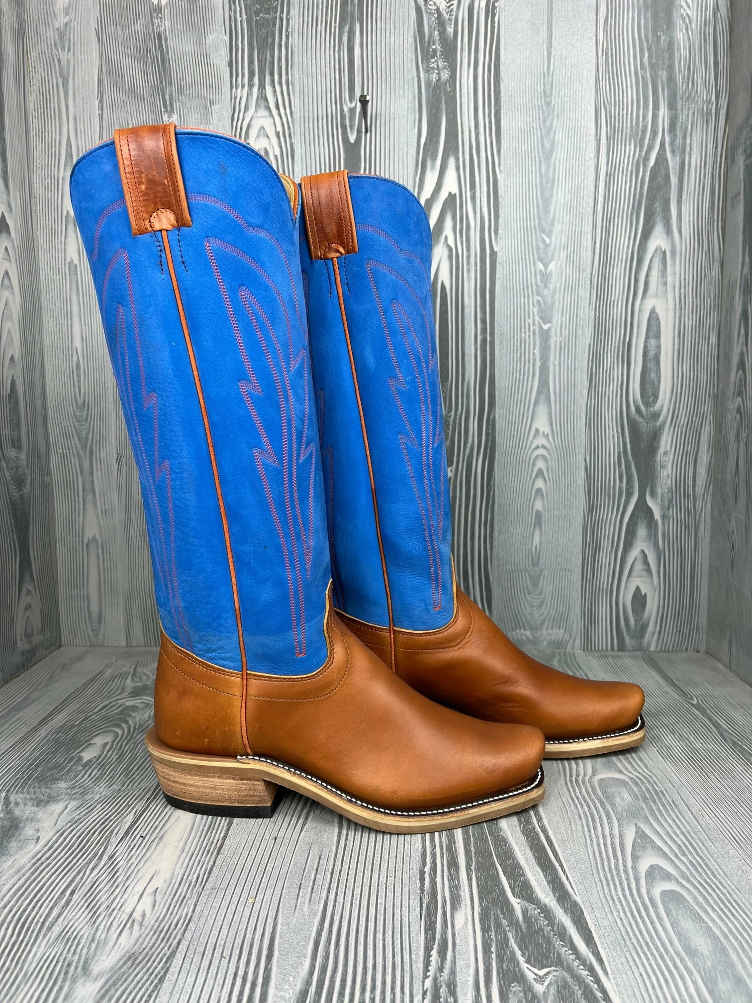 Men's Olathe Tan Orly With 16" Buffed Blue Sky Tops 2 Men's Olathe Tan Orly With 16" Buffed Blue Sky Tops - Image 2