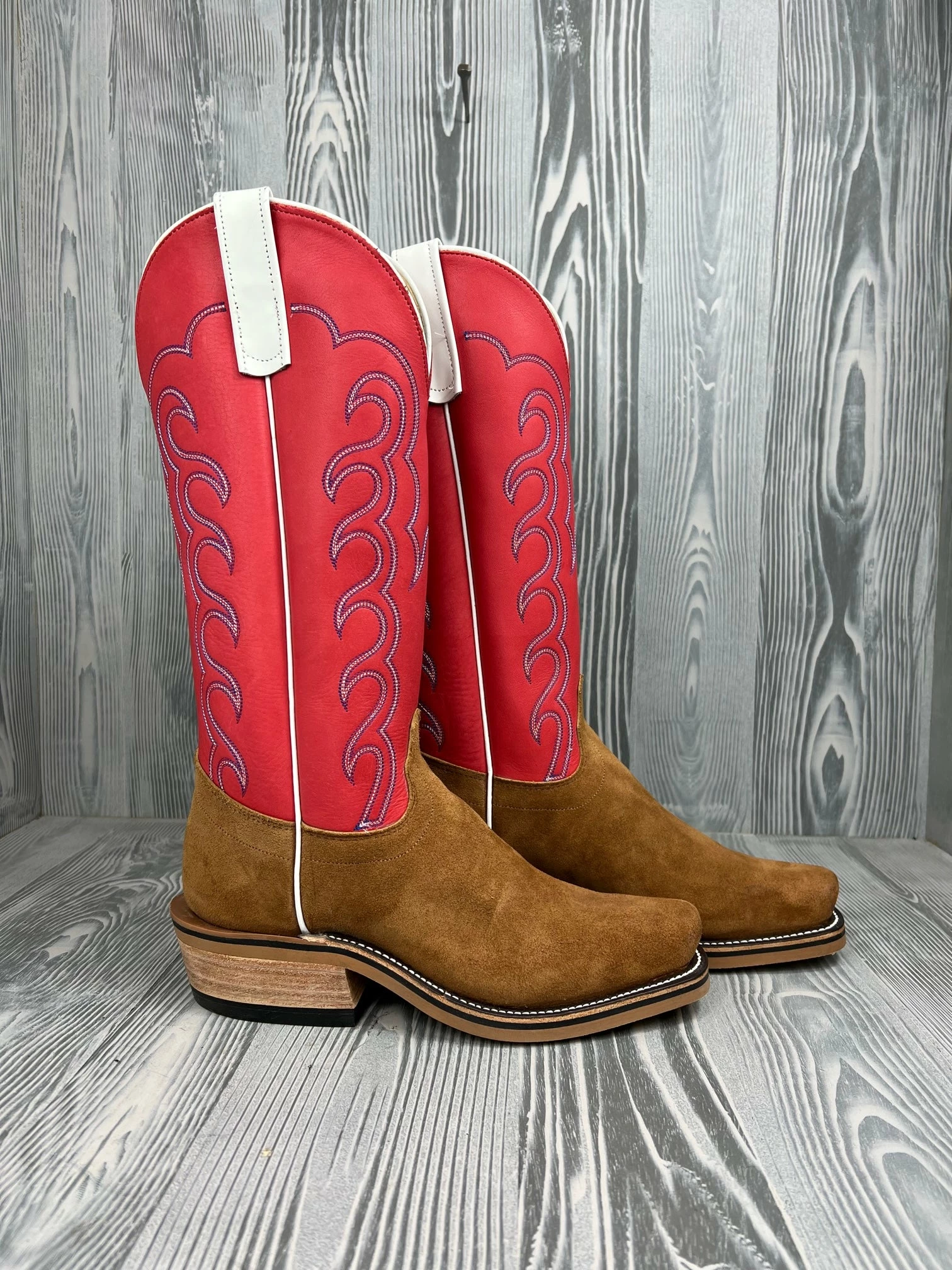 Men's Olathe Blackhawk Chestnut Reversed With 14" Red Waxy Kansas Tops 2 Men's Olathe Blackhawk Chestnut Reversed With 14" Red Waxy Kansas Tops - Image 2