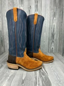 Men's Rios Of Mercedes Rust Crazyhorse Reversed With 16" Navy Waxy Kansas Tops - R9030 -cowboy clothing shop IMG 2868