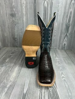 Men's Horse Power Chocolate Caiman Belly With 13" Navy Explosion Tops - HP-8065 6 Men's Horse Power Chocolate Caiman Belly With 13" Navy Explosion Tops - HP-8065 -cowboy clothing shop IMG 4350