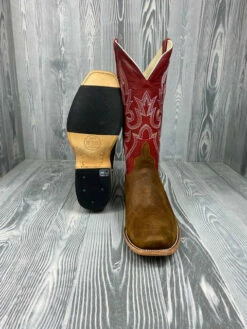 Men's Horse Power Top Hand Waxy Kudu With 13" Weathered Red Goat Tops - HP9501 -cowboy clothing shop IMG 8143