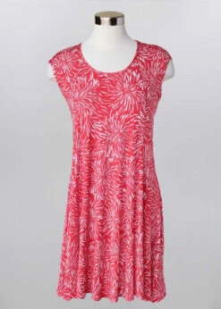 Ladies Keren Hart Cap Sleeve Swing Dress - NN42028