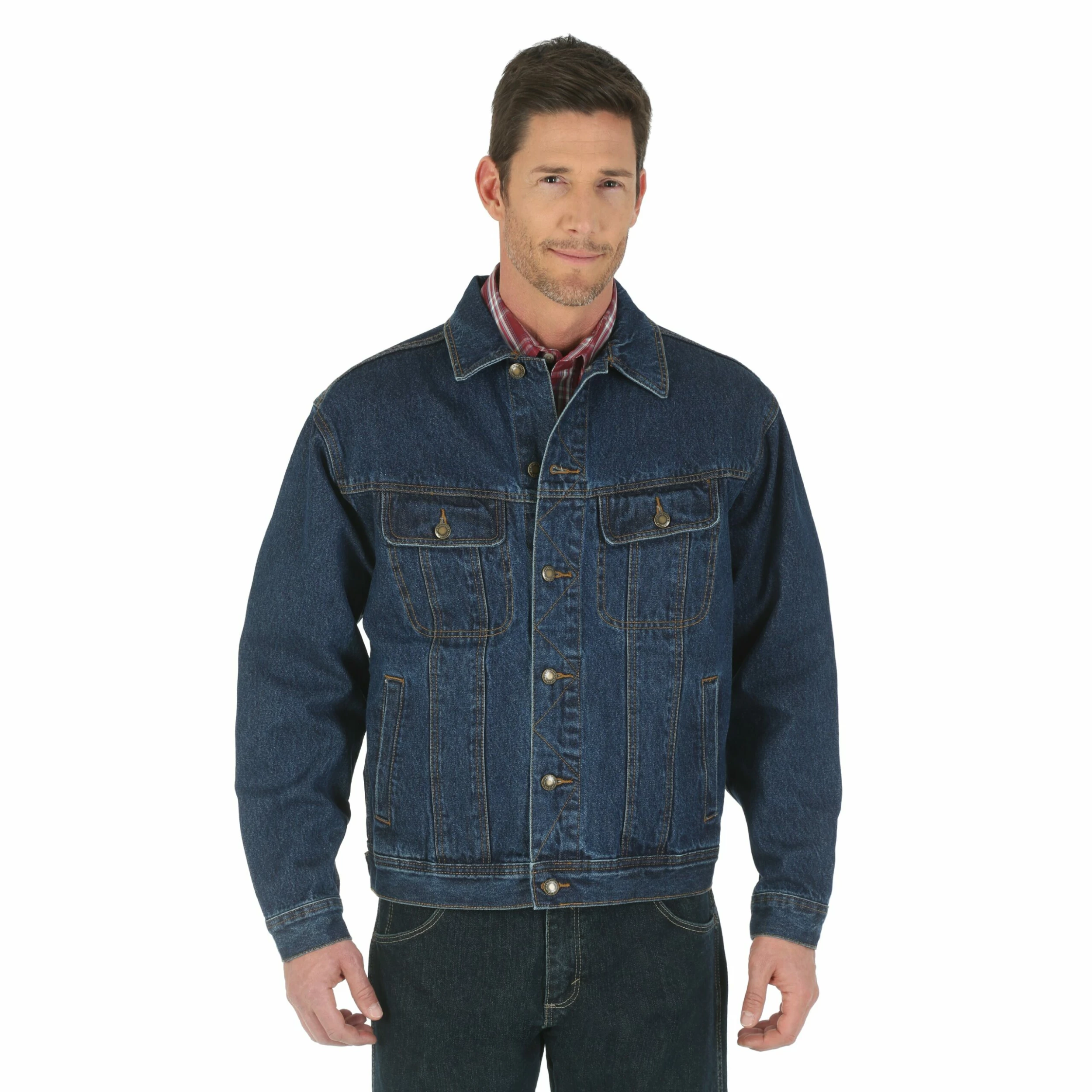 Men's Wrangler Rugged Wear Denim Jacket Antique Indigo 1 Men's Wrangler Rugged Wear Denim Jacket Antique Indigo