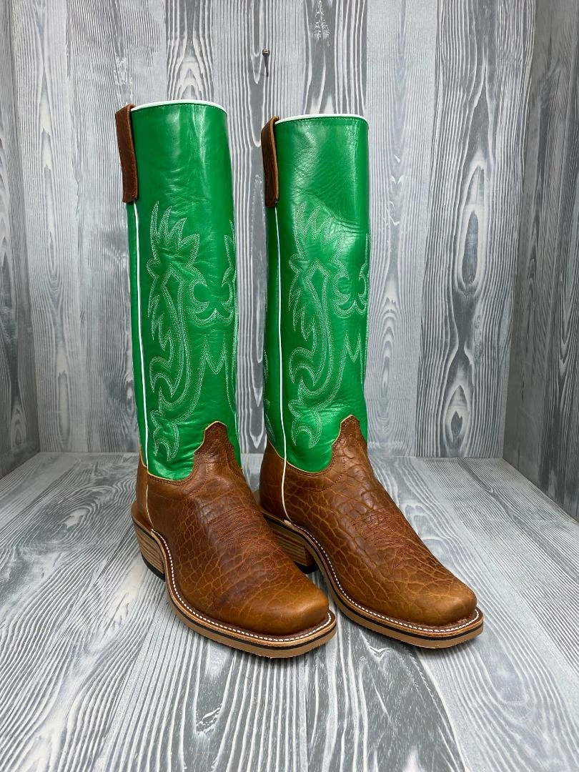 Olathe Cognac Tuscan Bison With 15" Perruche Kidskin Tops 1 Olathe Cognac Tuscan Bison With 15" Perruche Kidskin Tops