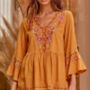 Ladies Savanna Jane Classic Marigold Embellished Blouse - T10252 - FINAL SALE