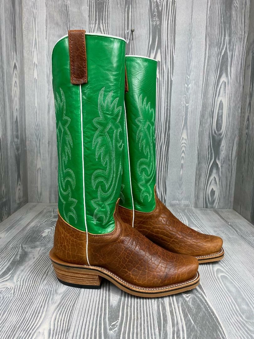 Olathe Cognac Tuscan Bison With 15" Perruche Kidskin Tops 2 Olathe Cognac Tuscan Bison With 15" Perruche Kidskin Tops - Image 2