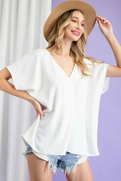 Ladies EESOME Short Sleeve V-Neck Top - TG54177