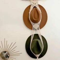 Macrame Double Hat Hanger By Nashville Macrame