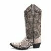 Corral Circle G Womens Natural/Black Python Embroidered Cowboy Boots - L5698