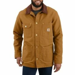 Men's Carhartt Loose Fit Firm Duck Blanket-Lined Chore Coat - 103825