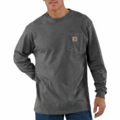 Men's Carhartt Loose Fit Heavy Weight Long Sleeve Pocket T-Shirt - K126 -cowboy clothing shop image K126CBH 550 550