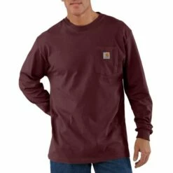 Men's Carhartt Loose Fit Heavy Weight Long Sleeve Pocket T-Shirt - K126 -cowboy clothing shop image K126PRT 550 550