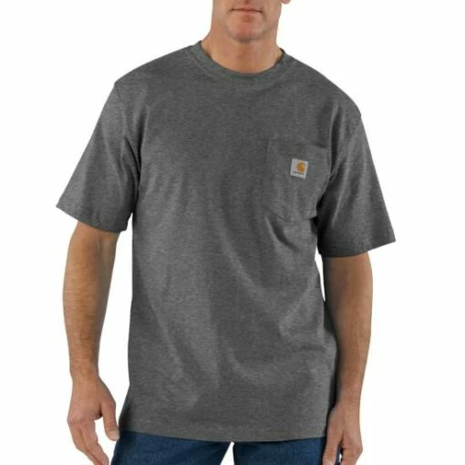 Men's Carhartt Loose Fit Heavy Weight Short Sleeve Pocket Tee - K87 -cowboy clothing shop image K87CBH 550 550