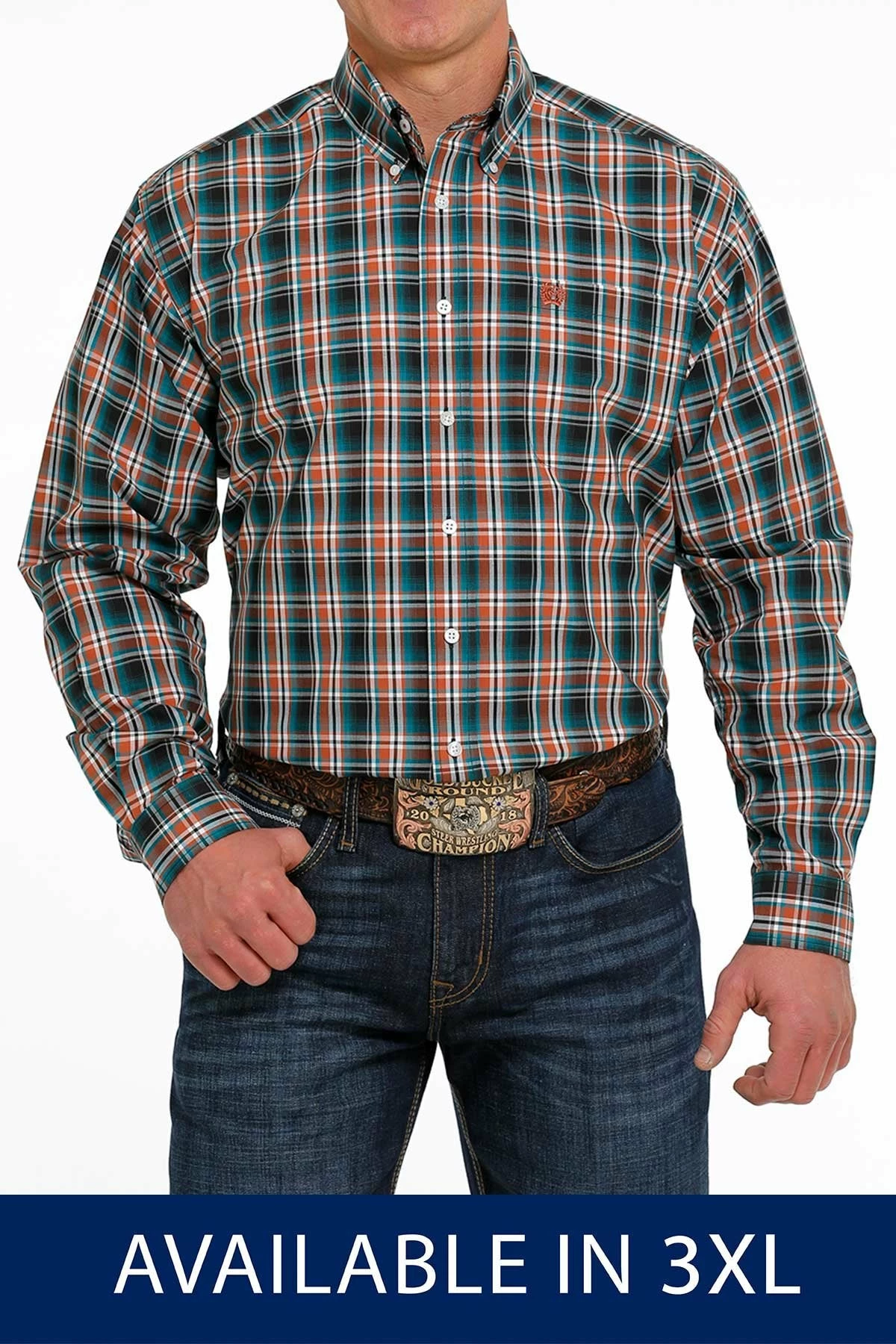 Men's Cinch Plaid Button Down Western Shirt - MTW1105494 1 Men's Cinch Plaid Button Down Western Shirt - MTW1105494