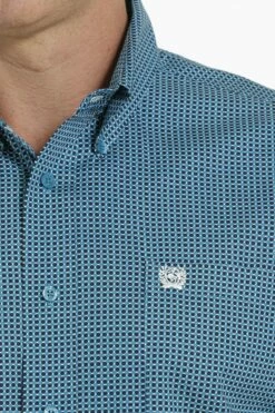 Men's Cinch Geometric Print Button Down Western Shirt - MTW1105308 -cowboy clothing shop mtw1105308 4 2031 detail