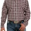 Men's Cinch Plaid Button Down Western Shirt - MTW1105350