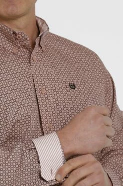 Men's Cinch Print Button Down Western Shirt - MTW1105354 -cowboy clothing shop mtw1105354 4 325 detail