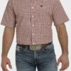 Men's Cinch Plaid Short Sleeve Western Shirt - MTW1111392