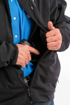 Cinch Mens Black Bonded Concealed Carry Jacket - MWJ1043014 -cowboy clothing shop mwj1043014 5 450 detail