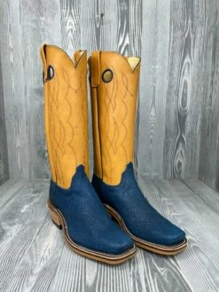 Men's Olathe Tall Top Blue Shark With 15" Tan Waxy Kansas Tops